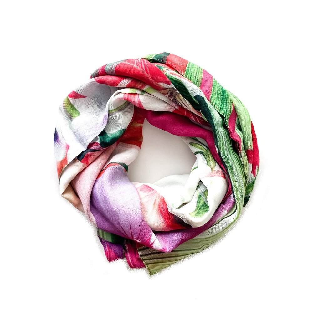 TED BAKER mirrored tropics floral blanket scarf